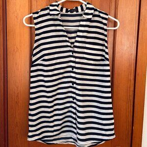 The Limited Navy and White Striped Sleeveless Blouse - Size XS